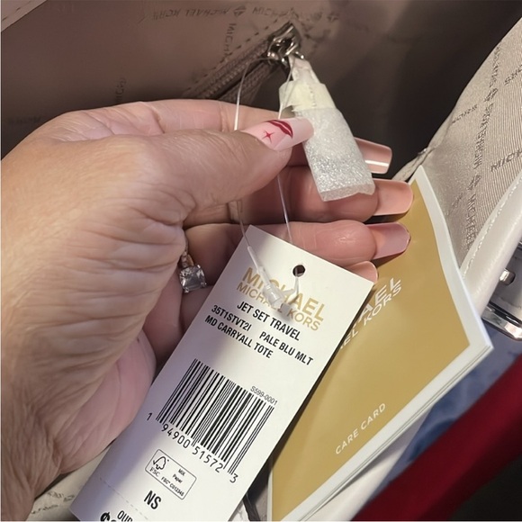 NWT Michael Kors Jet Set Blue Cloud Tote Bag - Picture 9 of 11